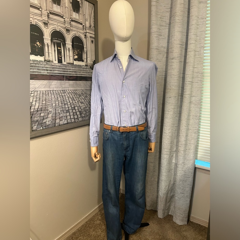 Isaia Light Blue Men's Shirt